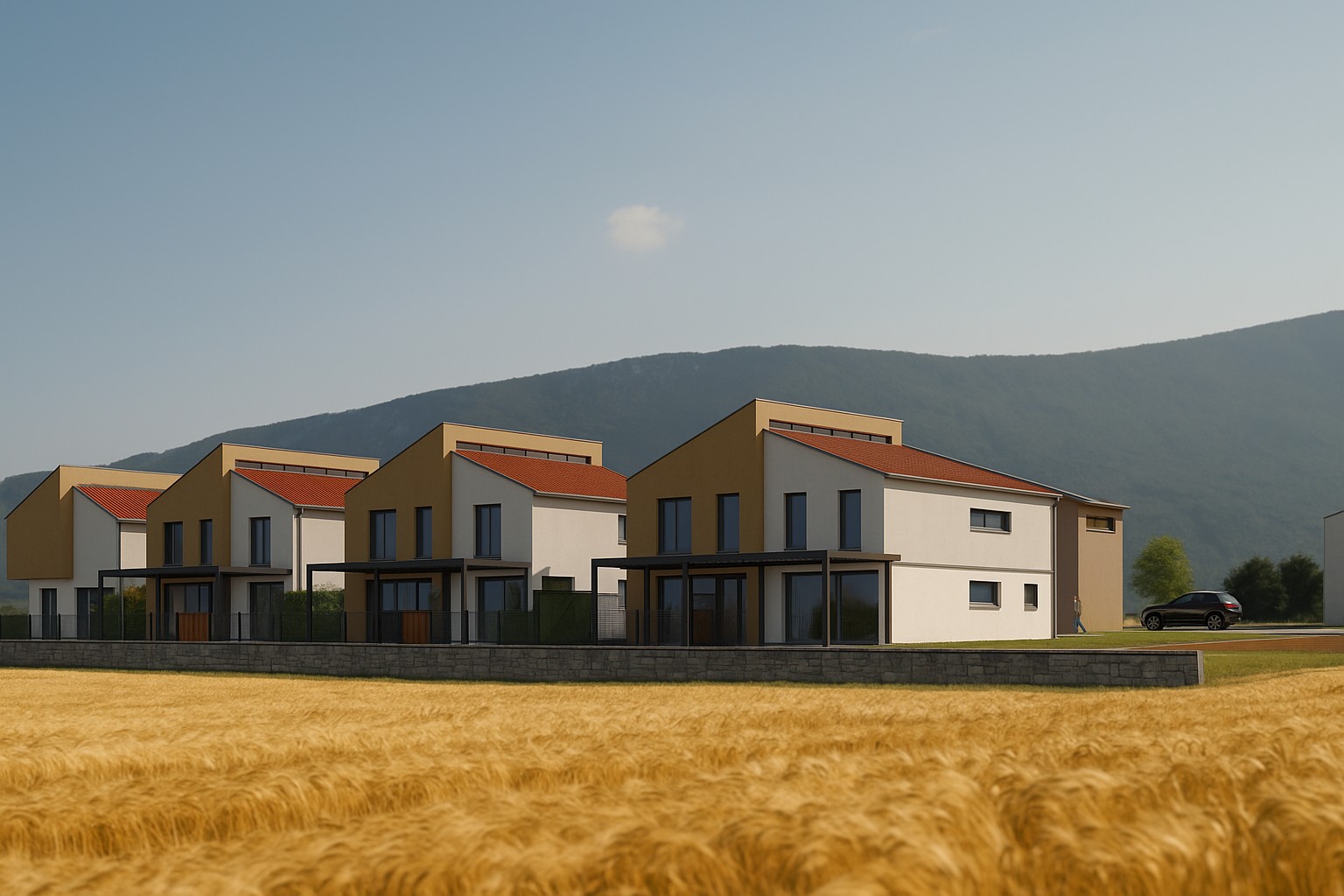 Trije stanovanjski dvojčki na Okroglici